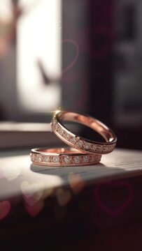 video template for wedding greeting, video for reels wedding notification, video wedding for moblie phone, video wedding rings luxury gold and diamods