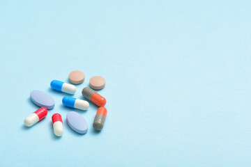 Tablets on a blue background