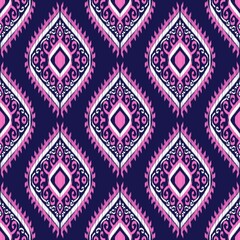 Flower Pattern Ethnic Geometric native tribal boho motif aztec textile fabric carpet mandalas African