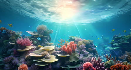 a beautiful coral reef in an ocean