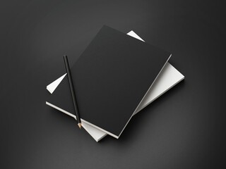 3D illustration. Notepad with pen isolated.