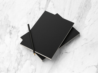 3D illustration. Notepad with pen isolated.
