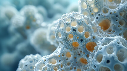 Closeup of the lumpy and bumpy exterior of a protozoan - obrazy, fototapety, plakaty