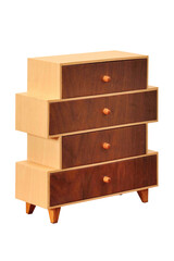 Wooden drawer box, made of plywood finished with laminating wood motif, can be used to store jewelry and accessories