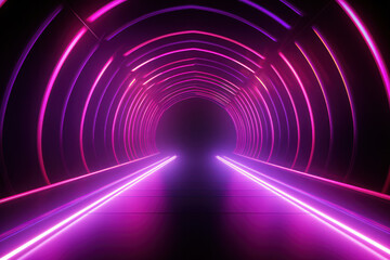 Futuristic Glowing Light: Abstract Design in Modern Tunnel