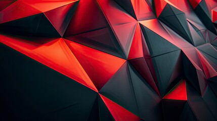 Modern black red abstract background. Minimal. Color gradient. Dark. Web banner. Geometric shape. 3d effect. Lines stripes triangles. Design. Futuristic. Cut paper or metal effect - generative ai