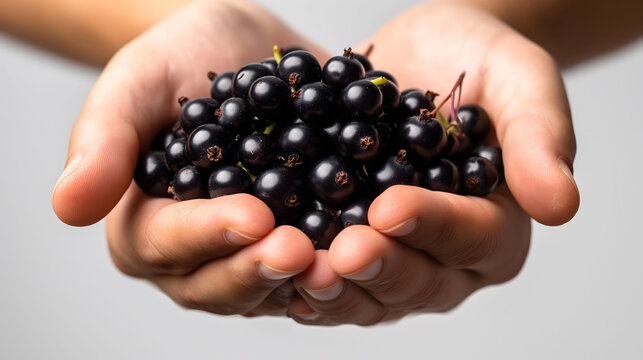 blackcurrant, hands holding blackcurrant, fresh blackcurrant, blackberries, Bountiful Berries: A Handful of Blackcurrants
