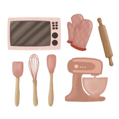 Set of Baking Tools in the kitchen