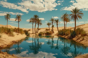 Fototapeta na wymiar oasis in the middle of the desert