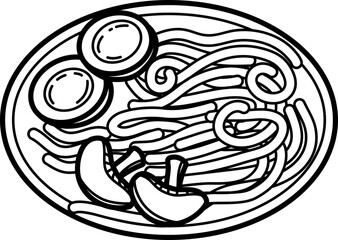 Udon Outline Vector Illustration