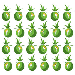 seamless decorative pattern of fresh coconut fruit