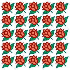 seamless decorative pattern of red roses flower