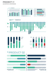 Design business elements charts in color. Finance Charts.