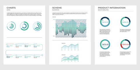 Modern project charts. Finance elements vector illustration.