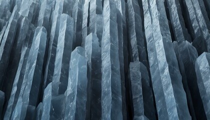 Blue-gray crystals in the shape of columns of basalt for use as a background