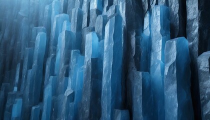 Blue crystal basalt columns for use as a background