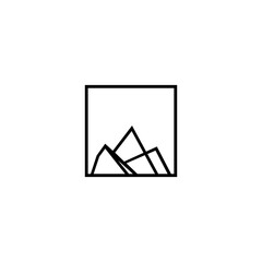 Mountain outline logo design vector,editable eps 10