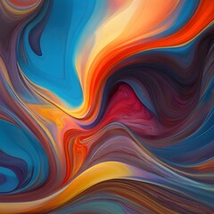 A vividly swirling cacophony of warm and cool hues, the colorful abstract texture mesmerizes with its intricate patterns and dynamic composition. Digitally rendered painting Generative AI