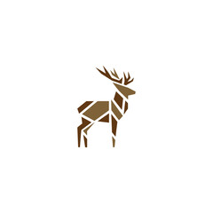 Simple Deer Logo Silhouette Black Flat Vector On white background