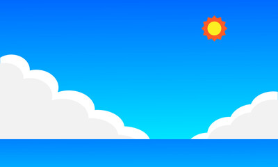 Fototapeta premium 空と海がメインのイラスト5