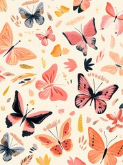 A group of butterflies gracefully flying through the air, showcasing their colorful wings and delicate movements in a natural setting.