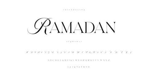 Simple Elegant Ramadan Font Typography Alphabet
