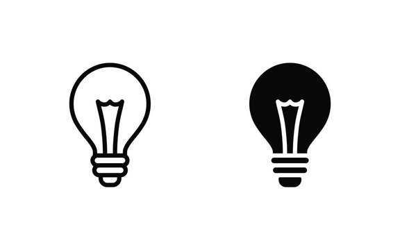Lightbulb Icon Set. Bulb lamp icon, Lamp icons, Idea light bulb icon vector illustration.