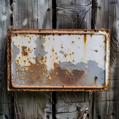 rusty metal background, Old blank rusty metal sign