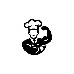 Simple Flat Chef Logo Vector