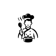 Simple Flat Chef Logo Vector