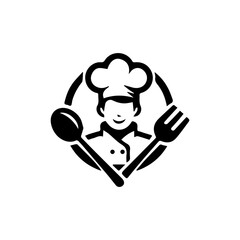 Simple Flat Chef Logo Vector
