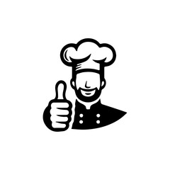 Simple Flat Chef Logo Vector