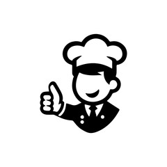 Simple Flat Chef Logo Vector