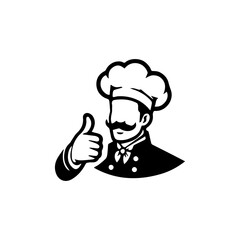 Simple Flat Chef Logo Vector