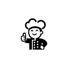 Simple Flat Chef Logo Vector