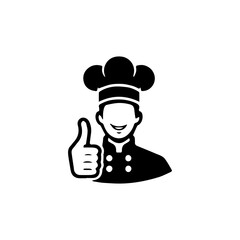 Simple Flat Chef Logo Vector