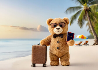 Cute teddy bear travel.