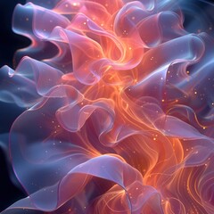 Obraz premium The art work of flames fluctuates in waves with dramatic colorful lines, fantastic effect elements resembling a rainbow, the concept of business, creativity, positive energy, motivation. Generative AI