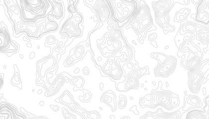 Contour topographic map. Geographic grid map background. Black lines on white background. Map on land vector terrain Illustration.