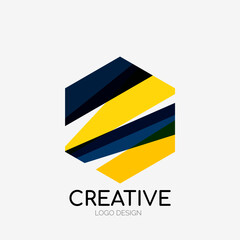 Modern abstract logo design. Geometric vector art. Clean overlapping lines and abstract shapes. Perfect for modern brand