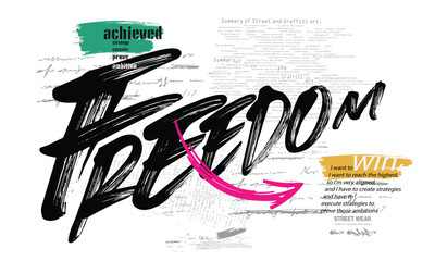 graffiti slogan print with neon spray, t shirt graphics print vector illustration design, vector grunge background, Urban typography hipster street art for Tee, © Sukman