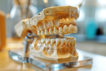 Obraz premium a mockup of a dental model human jaw or oral cavity. ai generative