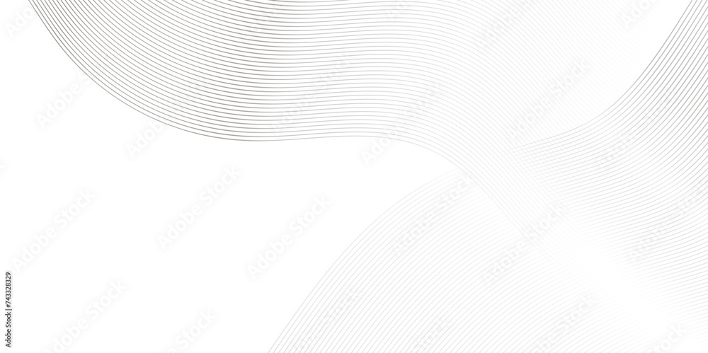 Wall mural vector abstract wave element for design, the gray pattern of lines abstract background, curved twist