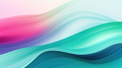Fototapeta premium Abstract waves background in green and pink colors