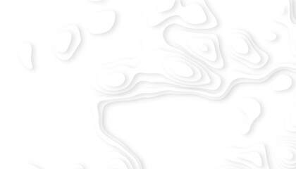 Naklejka premium Abstract wavy line 3d paper cut white background. Topographic canyon geometric map relief texture with curved layers and shadow. Abstract realistic papercut decoration textured with wavy layers image.