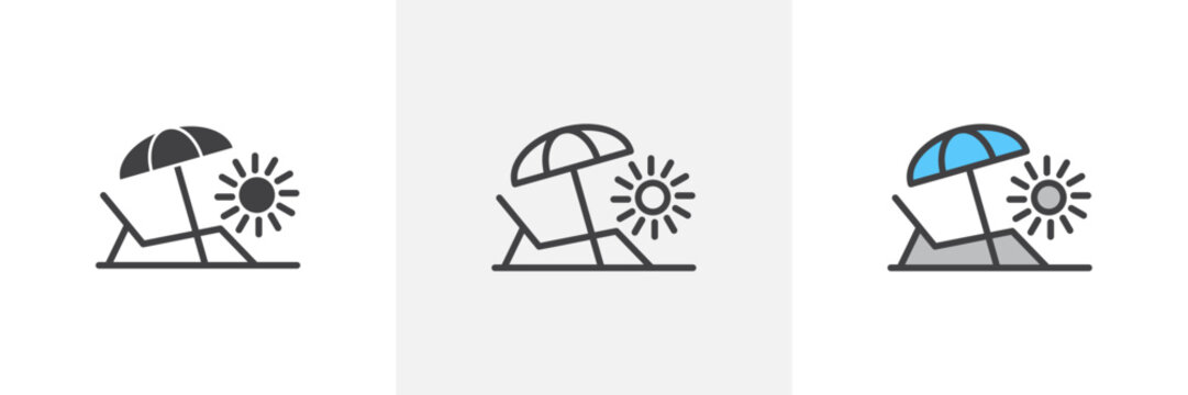 Beach Chair Isolated Line Icon Style Design. Simple Vector illustration