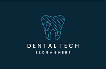 dental tech logo vector design template