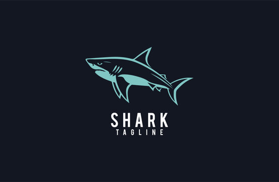 
luxury premium shark mascot electronic sports game vector logo design template