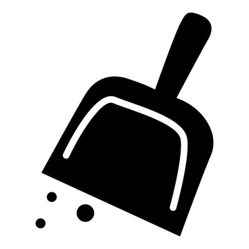 black scoop cleaning with falling particles clip art preview