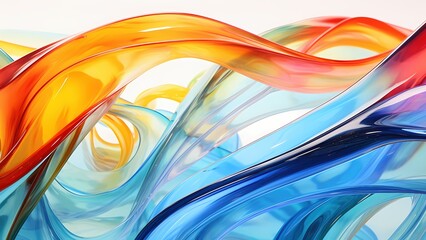 3D Dazzling Colorful Dynamic Abstract Lines Shapes Background